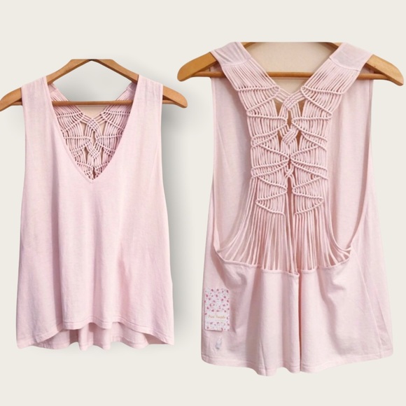 FREE PEOPLE Wilder Macrame Racerback Tank BNWT - Picture 6 of 13